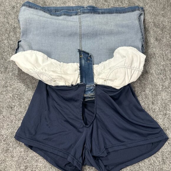 Lee Denim Skirt WMNS M Medium Wash Mid-Rise Stretch Casual Classic Everyday - Picture 4 of 12